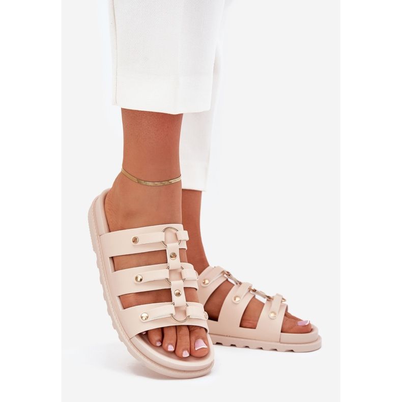 Boto Frauenflip flops mit Streifen leichter Beige Pasiriela 1