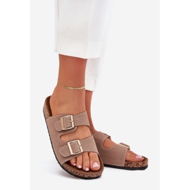 Boto Frauenflip -Flops mit goldenen Klemmen und Nähen von Khaki Luner beige 1