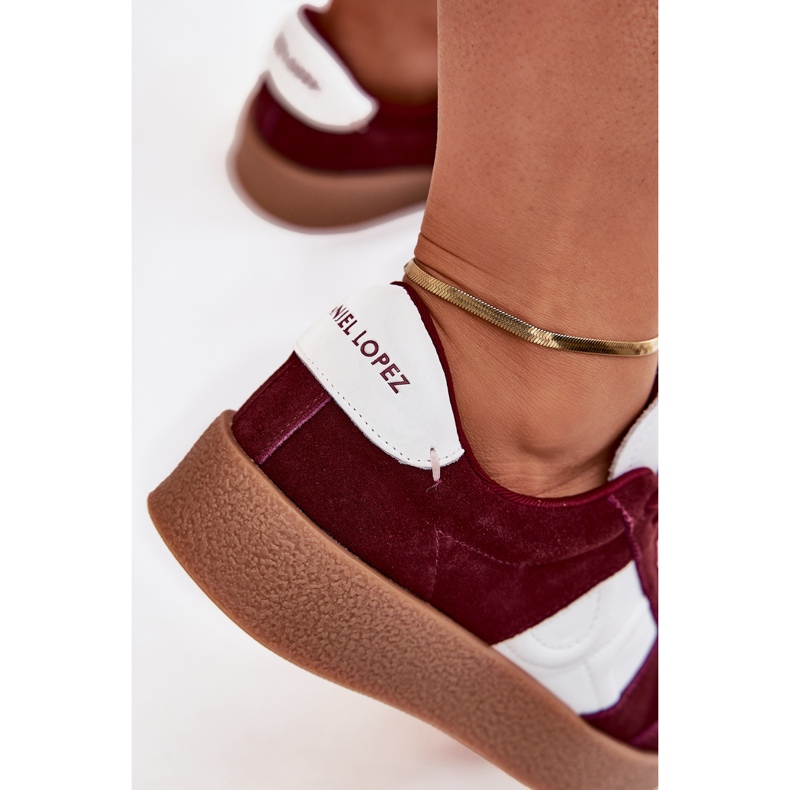 Frauen Wildleder -Sneaker Big Star von Daniel Lopez SS2D4023 Burgundy rot 2