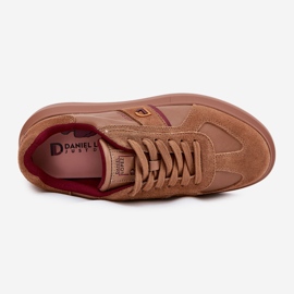 Damen -Leder -Sneaker auf der Big Star -Plattform von Daniel Lopez SS2D4005 Brown braun 2