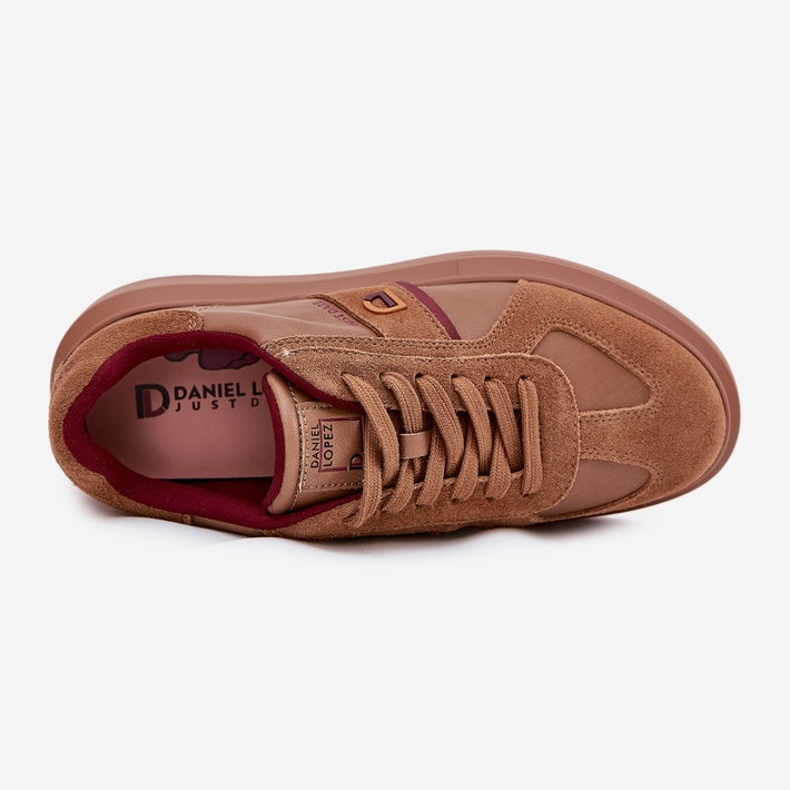 Damen -Leder -Sneaker auf der Big Star -Plattform von Daniel Lopez SS2D4005 Brown braun 2