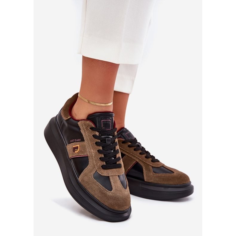 Damen -Leder -Sneaker auf der Big Star -Plattform von Daniel Lopez SS2D4001 Schwarz 1