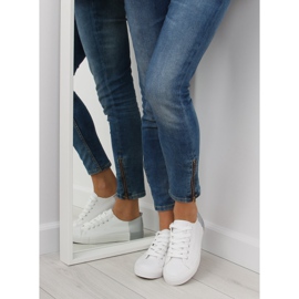 Zweifarbige weiße Turnschuhe BK378 Weiß / Silber 2