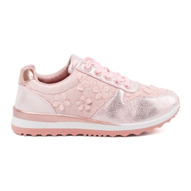 Shelvt Pink Sneakers mit einem Blumenmotiv rosa 2