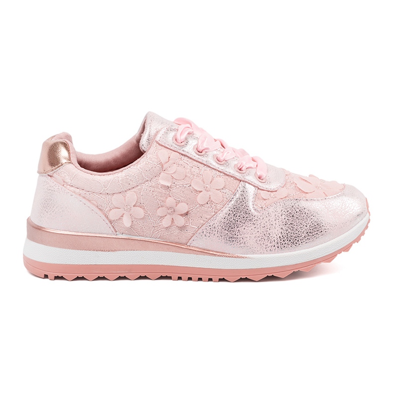 Shelvt Pink Sneakers mit einem Blumenmotiv rosa 2
