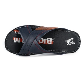 Kampol Herren-Lederhausschuhe 216KAM marineblau 6