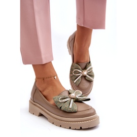 Frauen -Leder -Ladung mit Laura Messi 2787 Beige 3