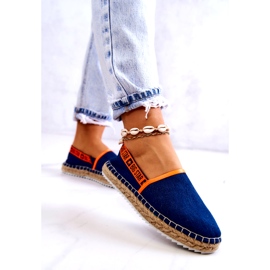 Material Espadrilles Fraueneinfügung Big Star JJ27487 Marine Blau 4