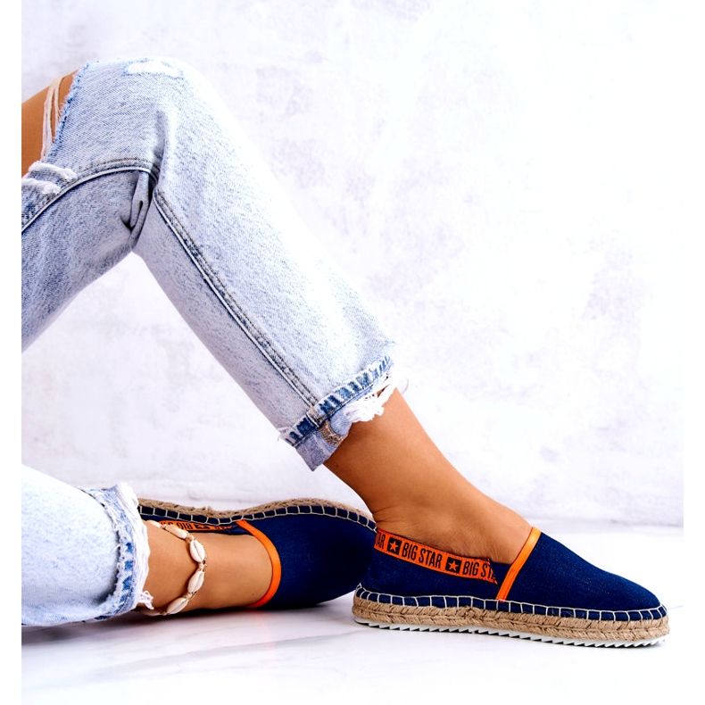 Material Espadrilles Fraueneinfügung Big Star JJ27487 Marine Blau 2