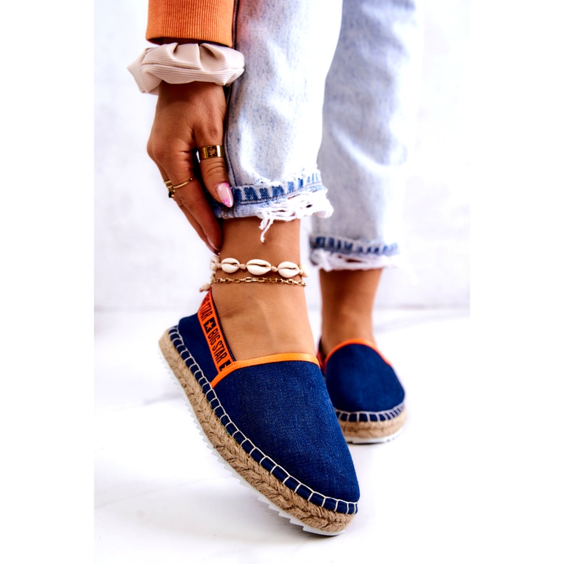 Material Espadrilles Fraueneinfügung Big Star JJ27487 Marine Blau 1