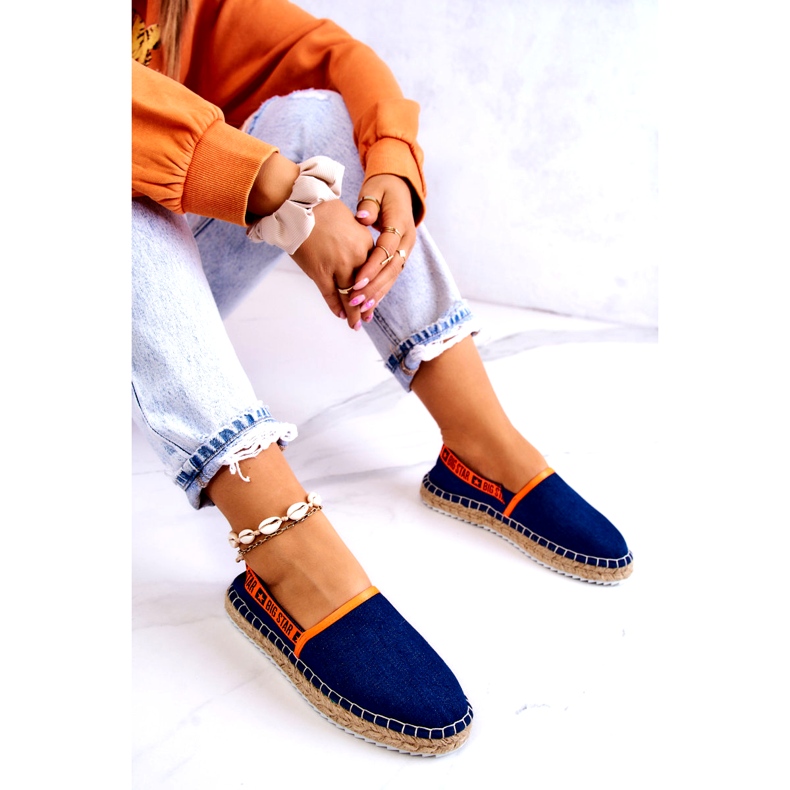 Material Espadrilles Fraueneinfügung Big Star JJ27487 Marine Blau 3