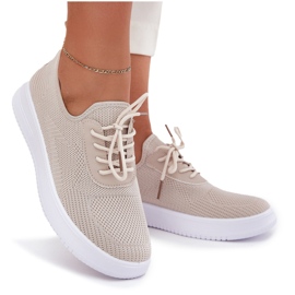 Seastar Material schockierte Sportschuhe auf der Plattform Frauen Beige 4