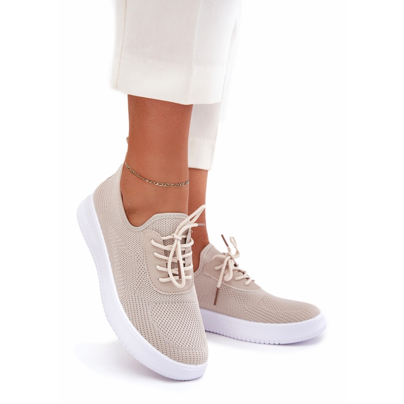 Seastar Material schockierte Sportschuhe auf der Plattform Frauen Beige 1