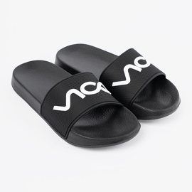 Shelvt Schwarze Flip -Flops mit der Inschrift 1