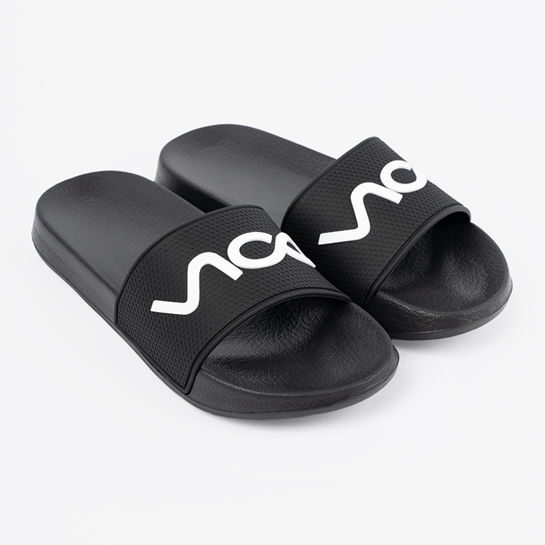 Shelvt Schwarze Flip -Flops mit der Inschrift 1
