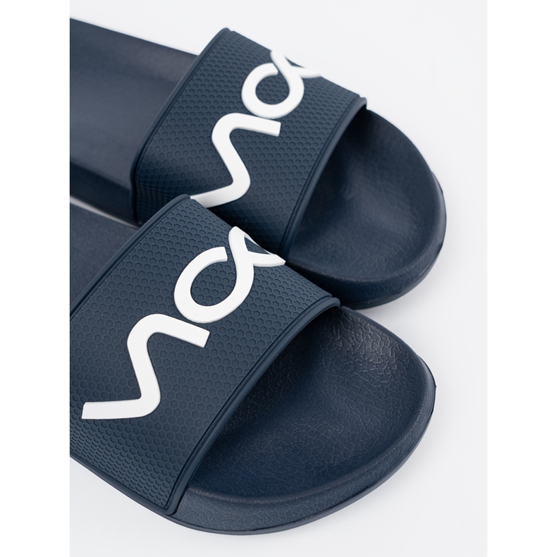 Shelvt Marineblaue Hausschuhe mit der Inschrift 1