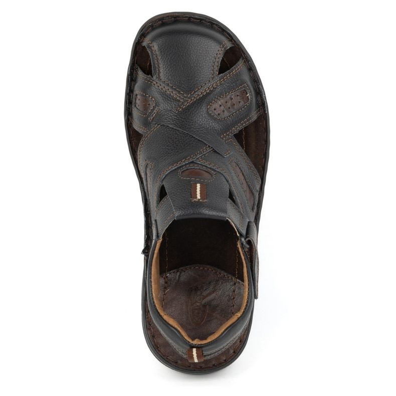 KOMODO Herren-Ledersandalen mit Klettverschluss 523K, schwarz 4