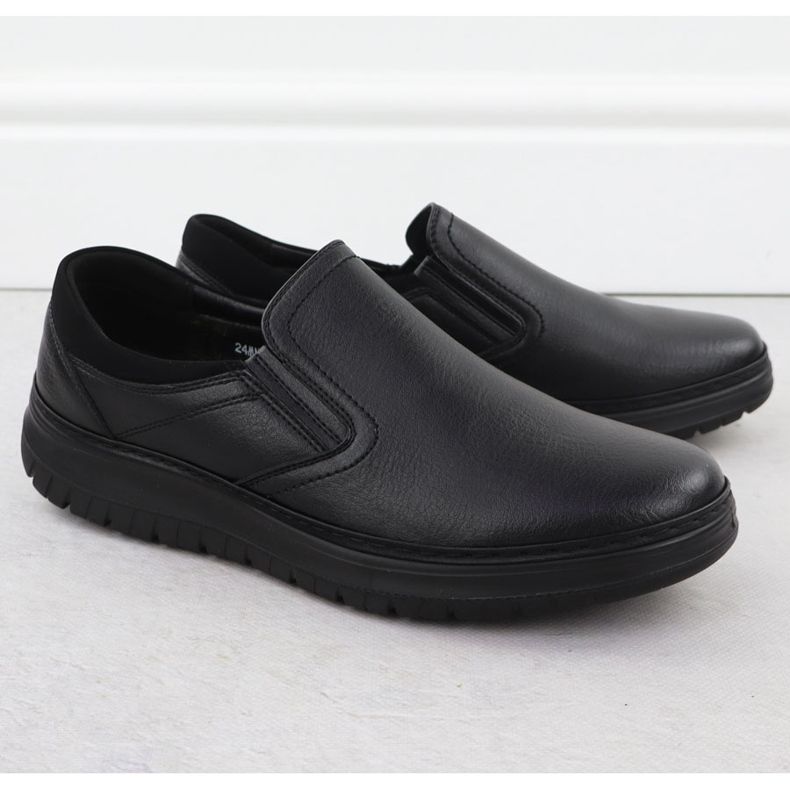 Herrenschuhe elegant schieben schwarz unisoft 7155 1