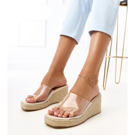 Transparente Espadrilles Flip Flops Felicity farblos 1