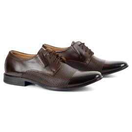 Olivier Männer elegante Lederschuhe 302T3 Dunkelbraun 2