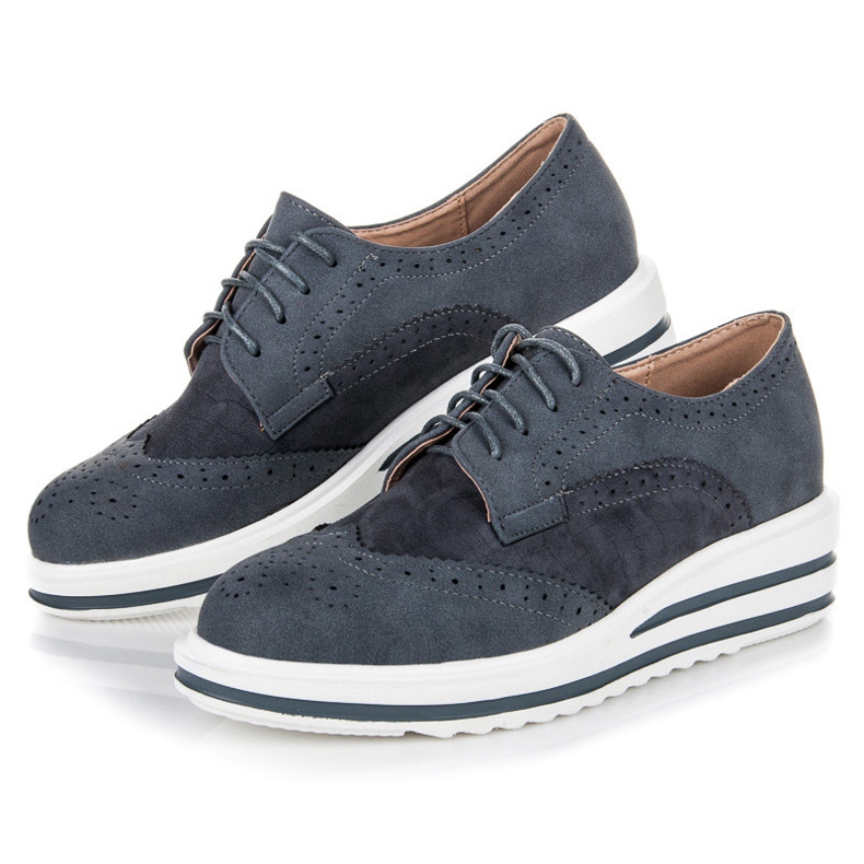 Vices Schnürschuhe aus Wildleder grau 1