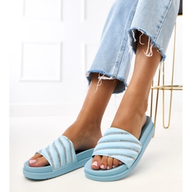 Blue Flip Flops mit Cardon Zirkonen blau 2