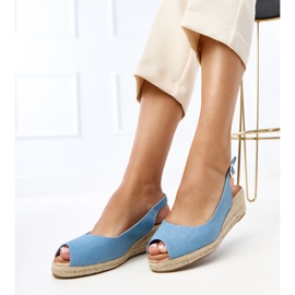 Blue Espadrile Sandalen auf dem Nevarz -Keil blau 2