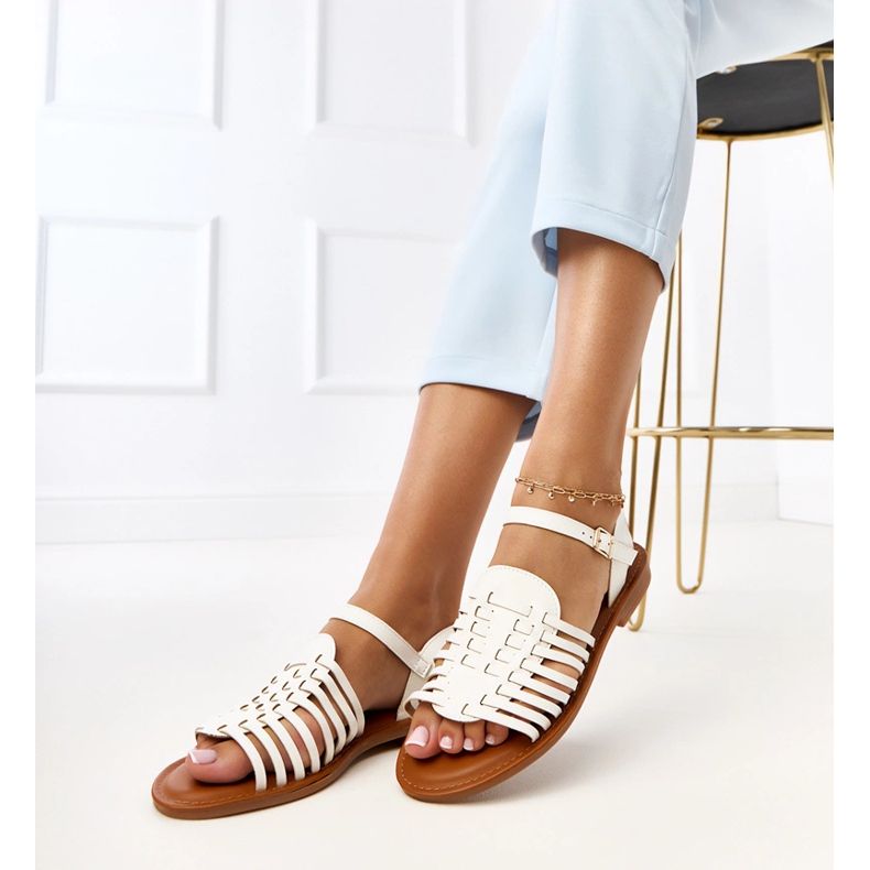 Everlay flache römische Sandalen weiß 1