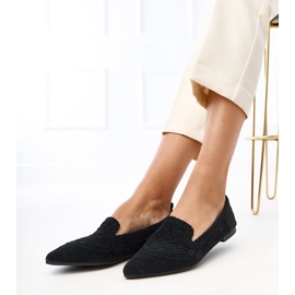 Schwarze offene Frauen Ballerinas Gerania 1