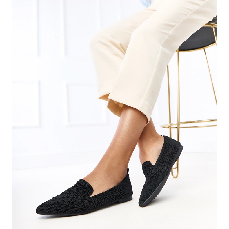 Schwarze offene Frauen Ballerinas Gerania 2