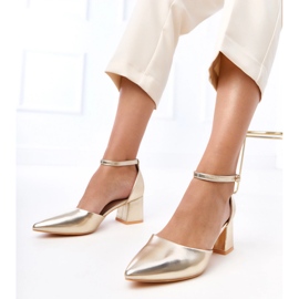 Goldene Pumpen auf dem Pfosten, der an Keriswürfel befestigt ist 1