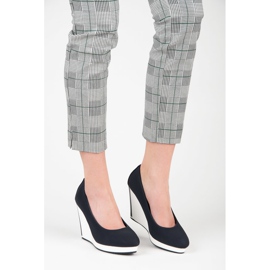 Vices Marineblaue Pumps mit Keilabsatz 2