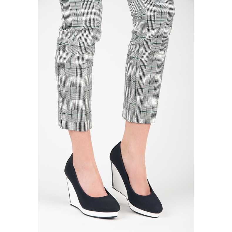 Vices Marineblaue Pumps mit Keilabsatz 2