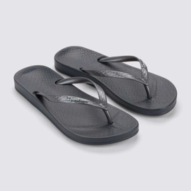 Frauen Ipanema Flip -flops Anatomica 81030 BB624 Schwarz grau 2