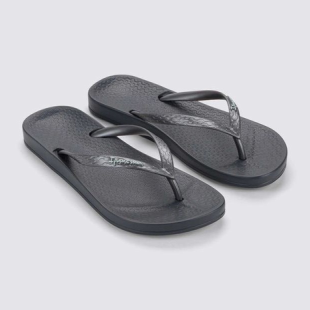 Frauen Ipanema Flip -flops Anatomica 81030 BB624 Schwarz grau 2