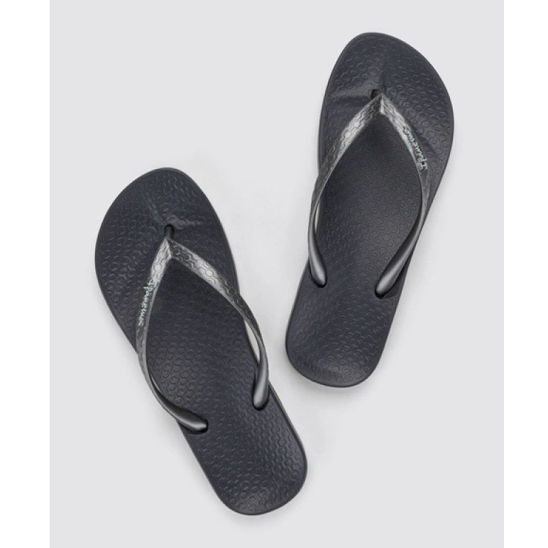 Frauen Ipanema Flip -flops Anatomica 81030 BB624 Schwarz grau 3