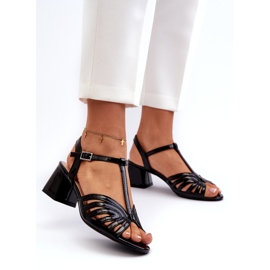 Bemalt Frauen High Heels Sergio Leone SK880 Schwarz 1