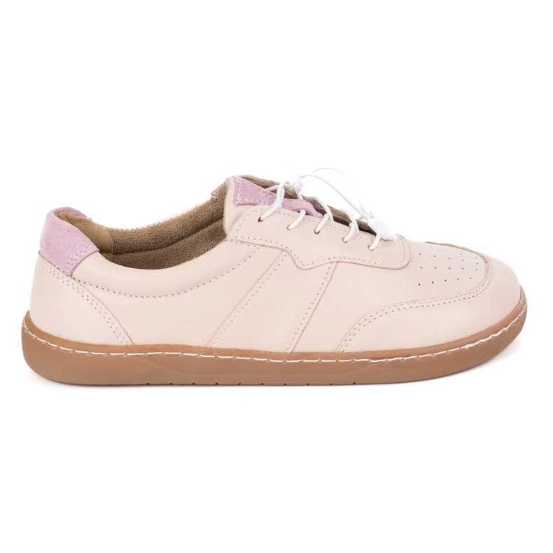 Olivier Frauen barfuß Schuhe minimalistische Lederbreite rosa Arie 1