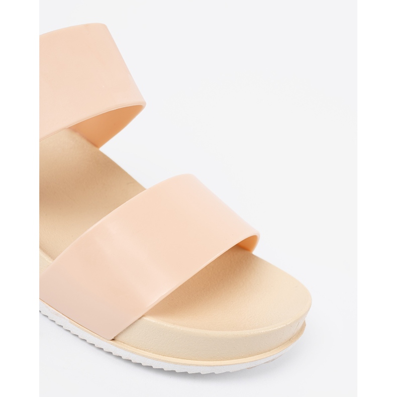 SHELOVET Bequeme beige Hausschuhe 1