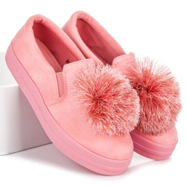 Vices Wildleder-Slipper mit Quaste rosa 2