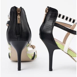 Shelvt Sandalen auf einem gestreiften Stift mehrfarbig 2