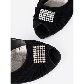 Shelvt Offene Schwarze Zehenpumpen 1