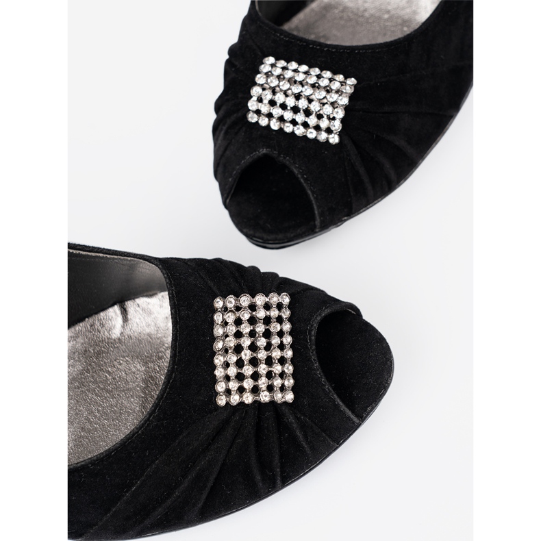 Shelvt Offene Schwarze Zehenpumpen 1