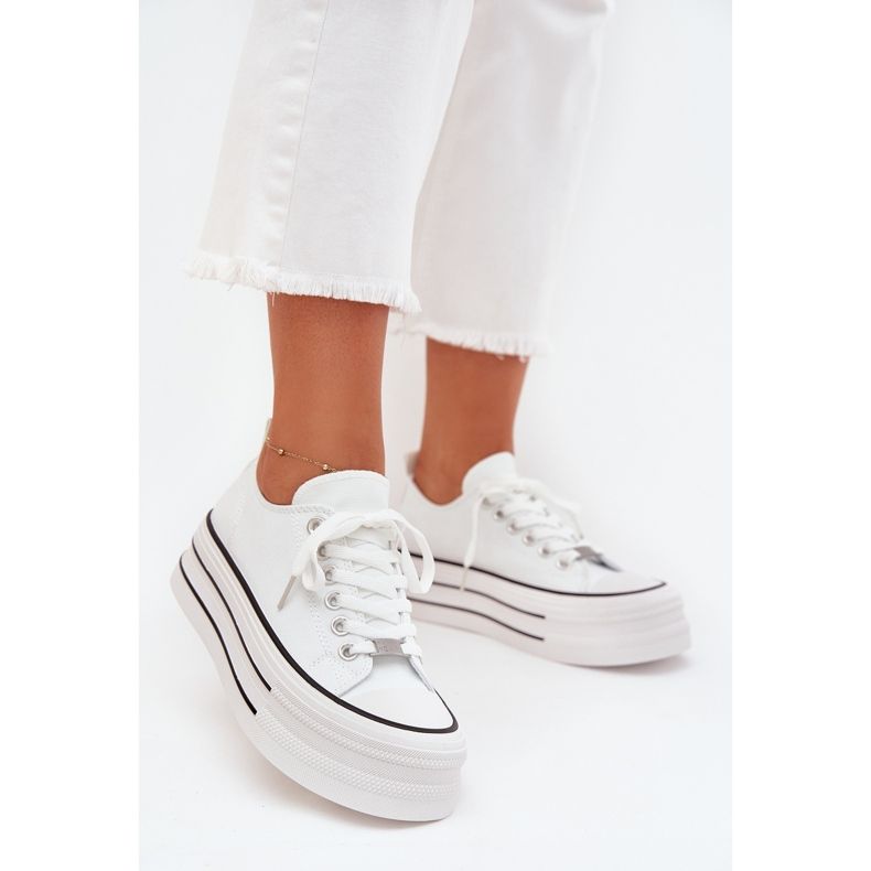 Boto Frauen -Sneaker auf der massiven Plattform White Marinae weiß 2