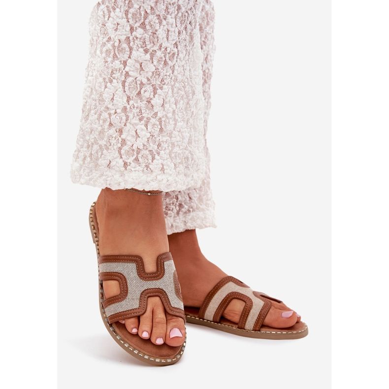 Boto Vereya flach -geduldter Frauen flach Flip Flops braun 1