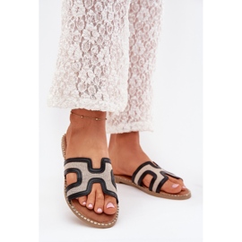 Boto Black Vereya Frauen flache Flip Flops schwarz 2