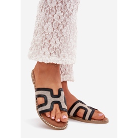 Boto Black Vereya Frauen flache Flip Flops schwarz 1