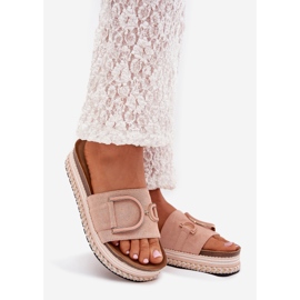 Boto Die Flip -Flops für Frauen auf der Plattform mit einem Ornament Pink Daphira rosa 1