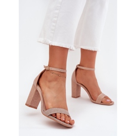 Boto Glänzende Frauensandalen auf dem pink kavina gold golden 2