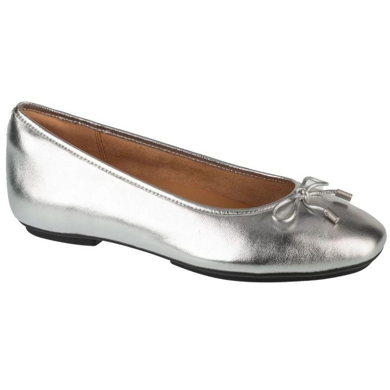 Frauen Ballerinas Fitflop Delicato Bow Weiche Ballerina IH2-011 Metallic mit einem Bogen silber- 1